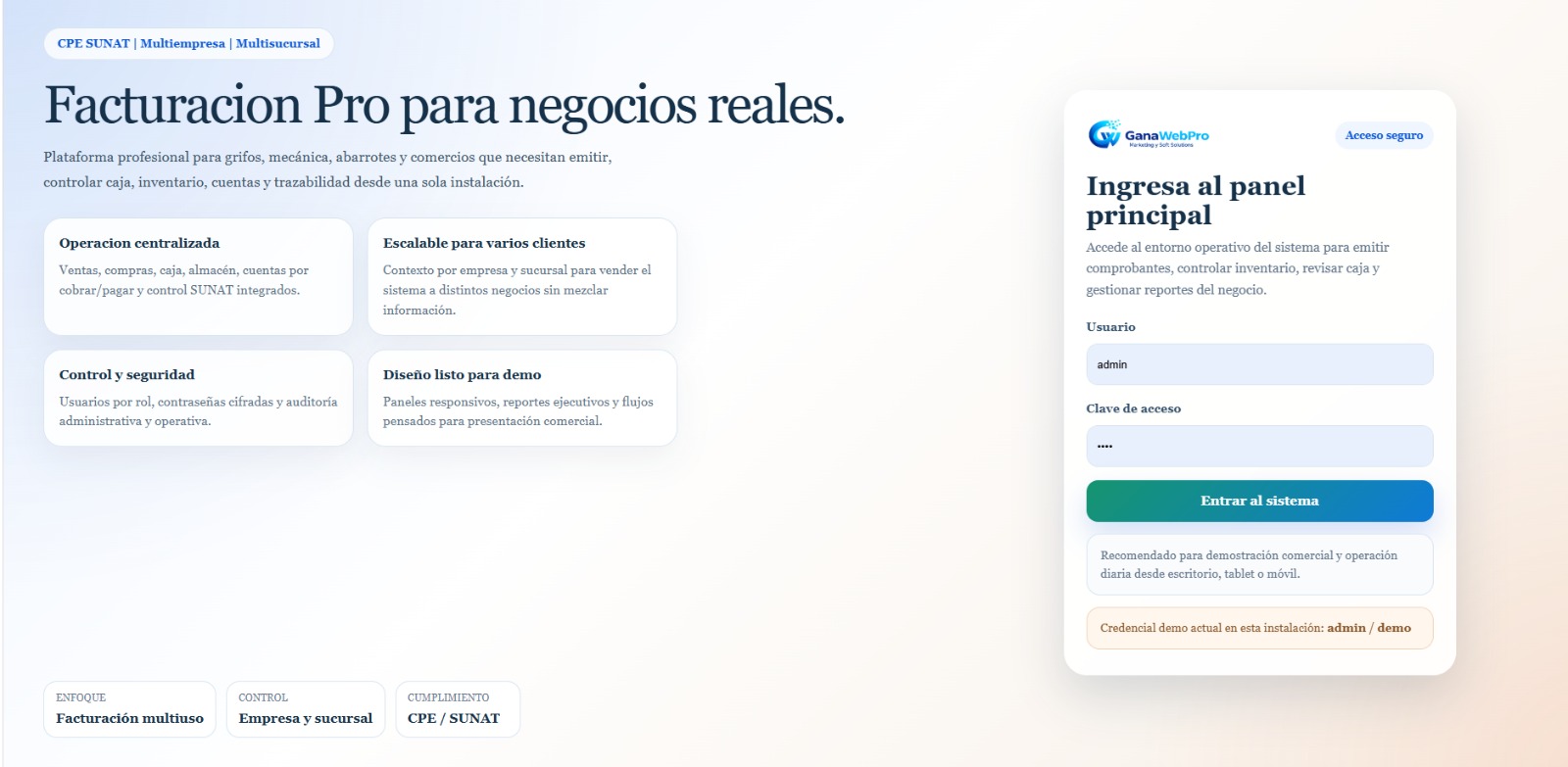 Vista previa del proyecto Sabor Andino dentro de un mockup de monitor